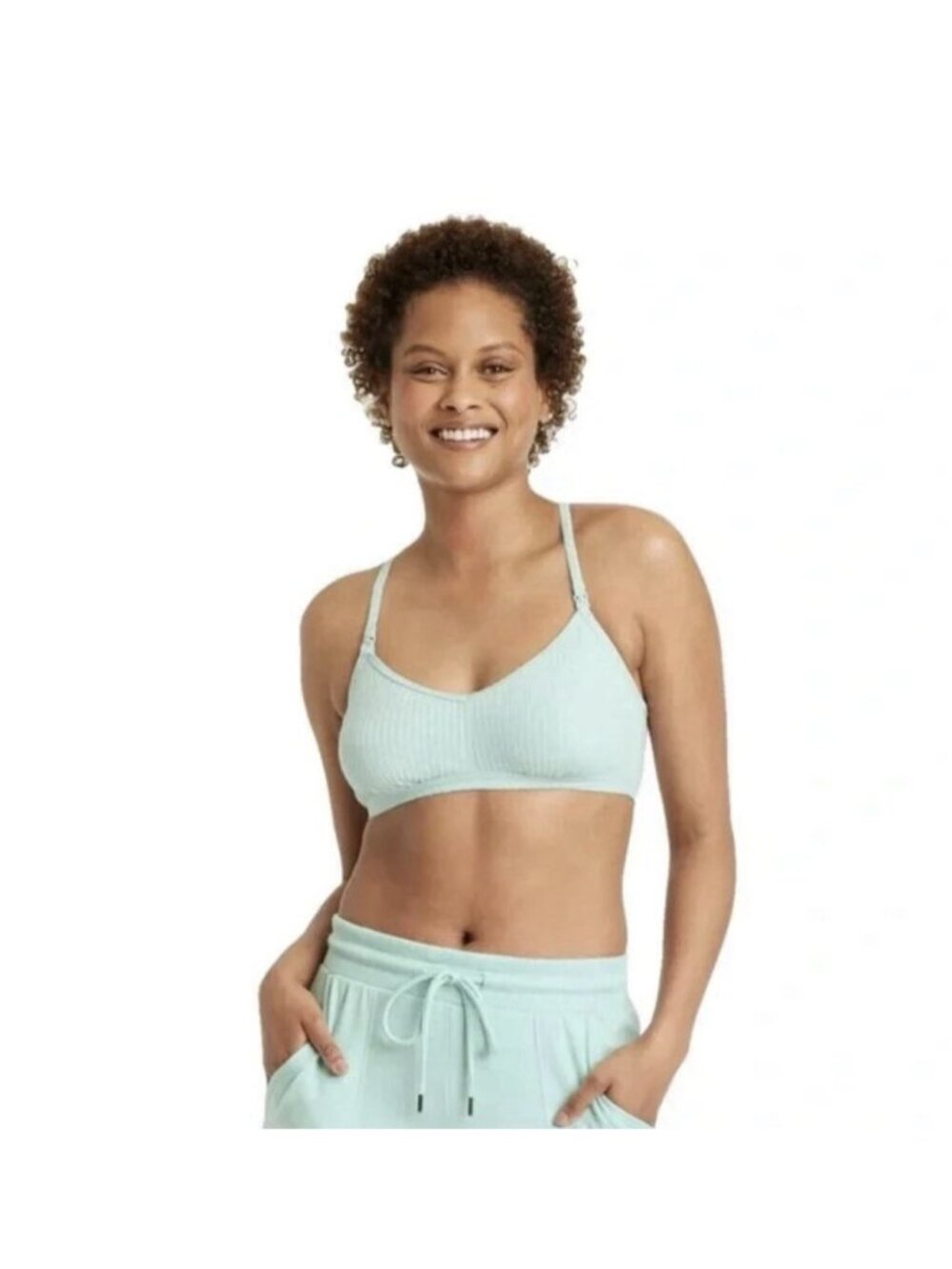 Set of 2 - Auden Women's Nursing Bralette Size M NWT Mint Green